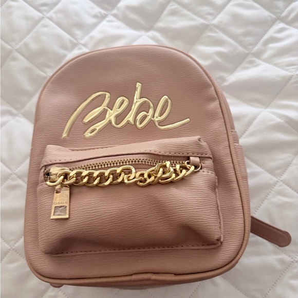 bebe Handbags - Bebe Gianna Backpack $109 Retail NWT Dusty Rose Small Gold Chain And Hardware